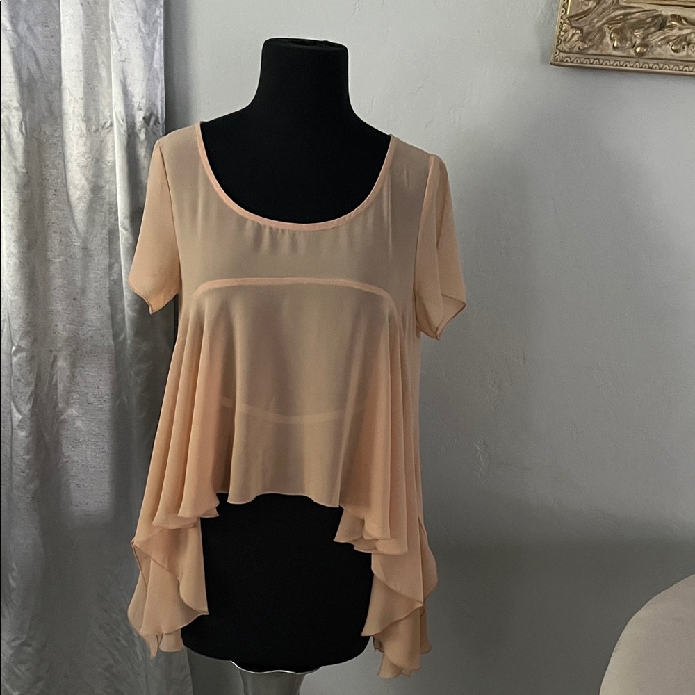 Alythea Light Peach Asymmetrical Blouse